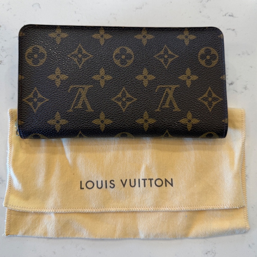 Louis Vuitton Zippy Wallet Monogram Canvas Brown Long Zip Around Wallet Spain